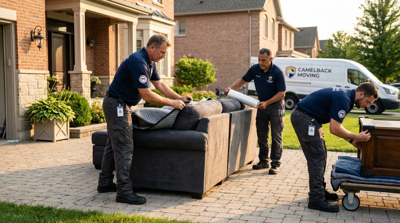 Large estate moving crew wrapping furniture in Enterprise, UT